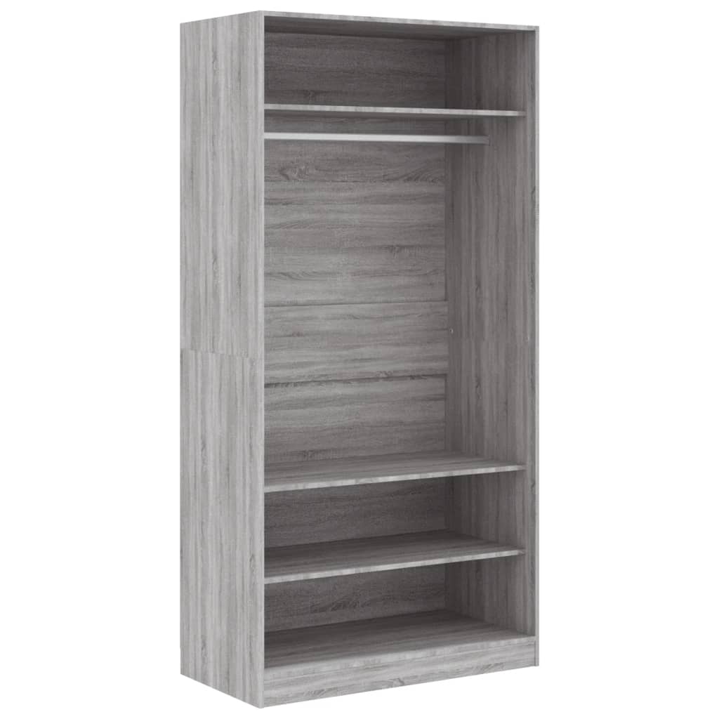 Wardrobe Grey Sonoma 100x50x200 cm Wood Material