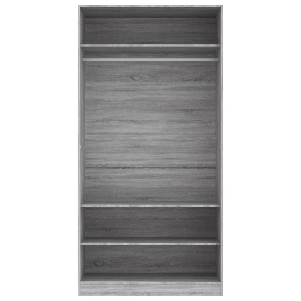 Wardrobe Grey Sonoma 100x50x200 cm Wood Material