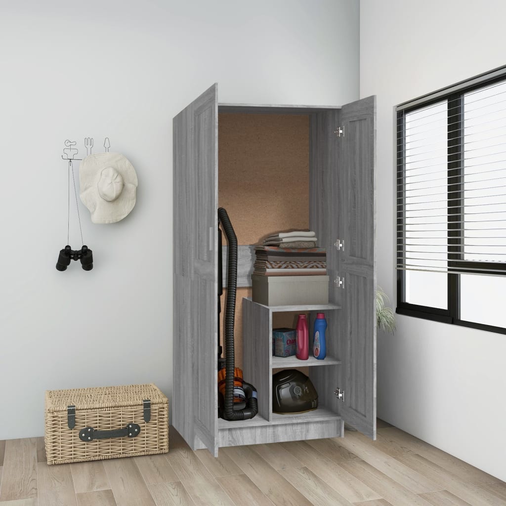 Armoire Sonoma grise 82,5x51,5x180 cm en bois