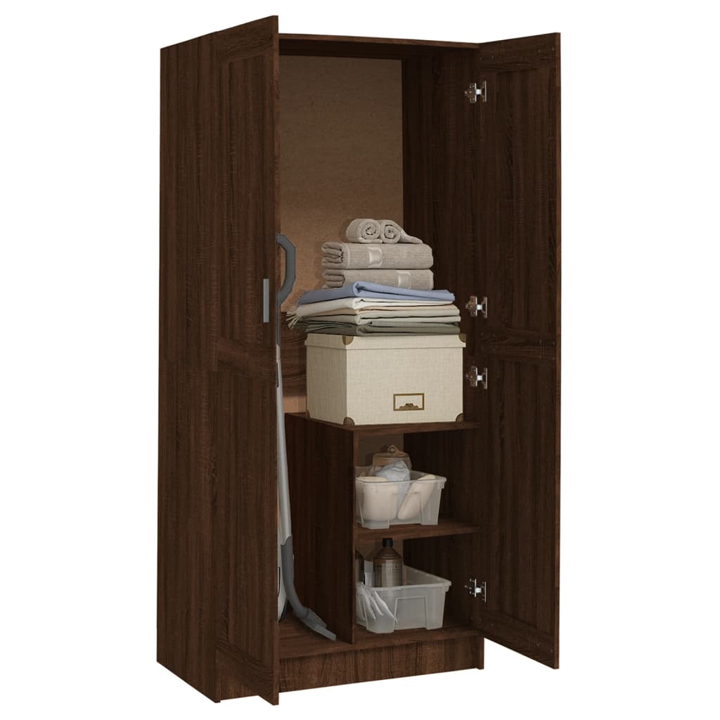 Kleiderschrank Braun Eichen-Optik 82,5x51,5x180cm Holzwerkstoff