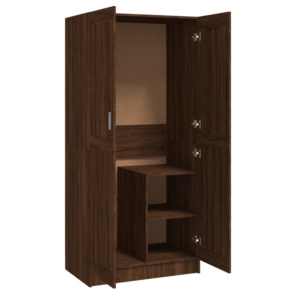 Kleiderschrank Braun Eichen-Optik 82,5x51,5x180cm Holzwerkstoff