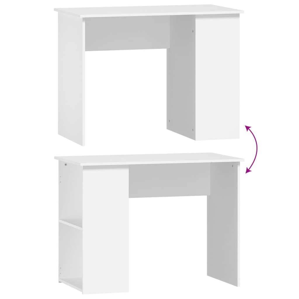 Desk White 100x55x75 cm Wood Material