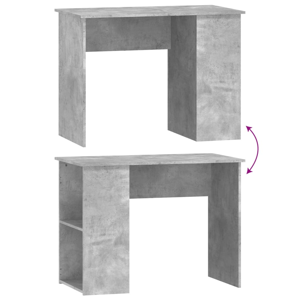 Desk Concrete Grey 100x55x75 cm Wood Material