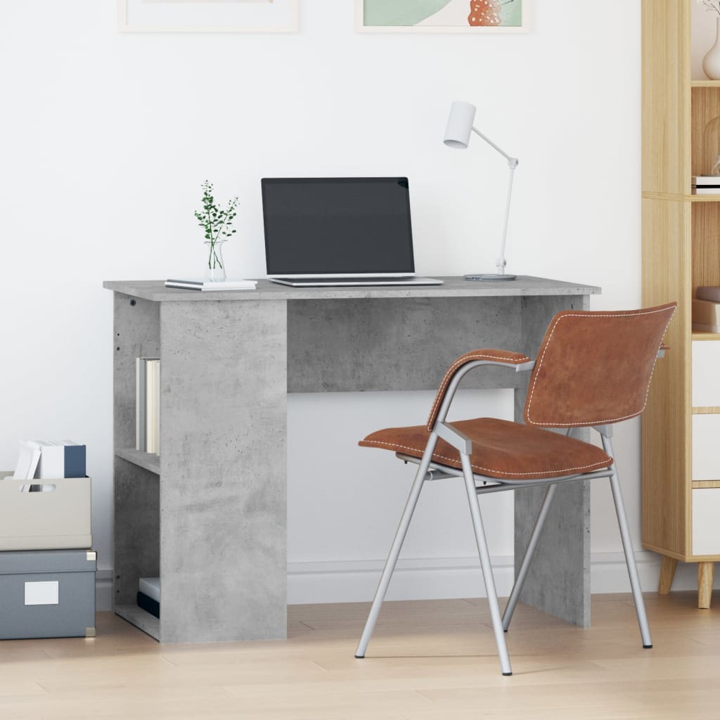 Desk Concrete Grey 100x55x75 cm Wood Material