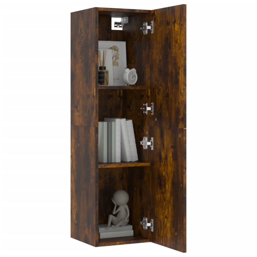 Meubles muraux TV 2 pièces chêne fumé 30,5x30x110 cm