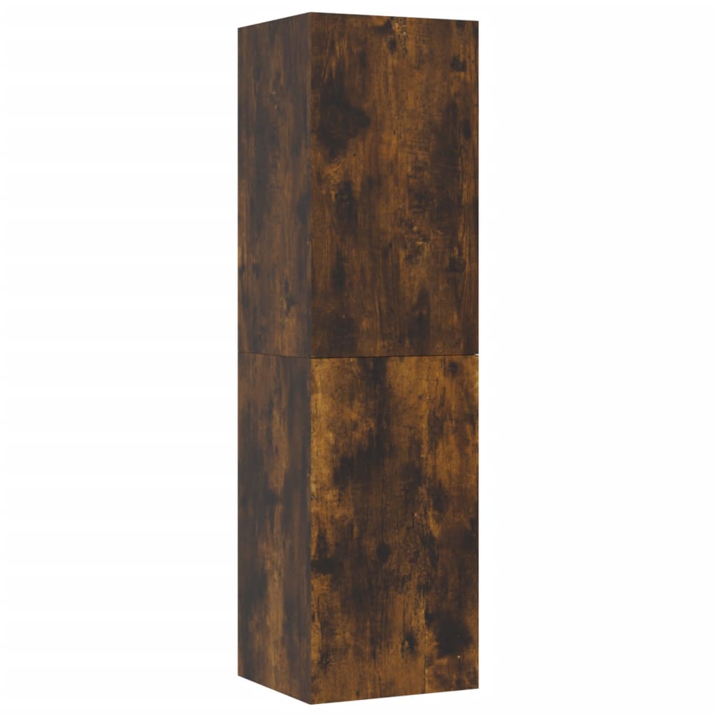 Meubles muraux TV 2 pièces chêne fumé 30,5x30x110 cm