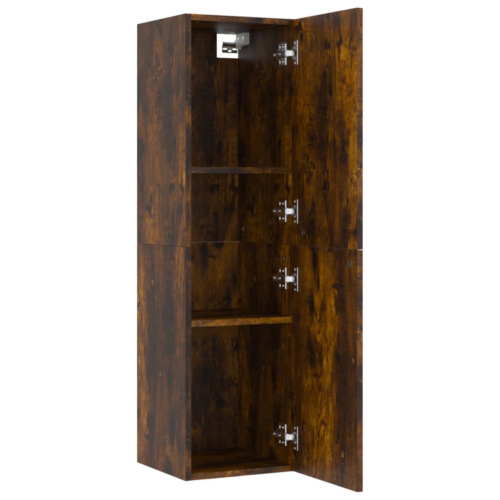 Meubles muraux TV 2 pièces chêne fumé 30,5x30x110 cm
