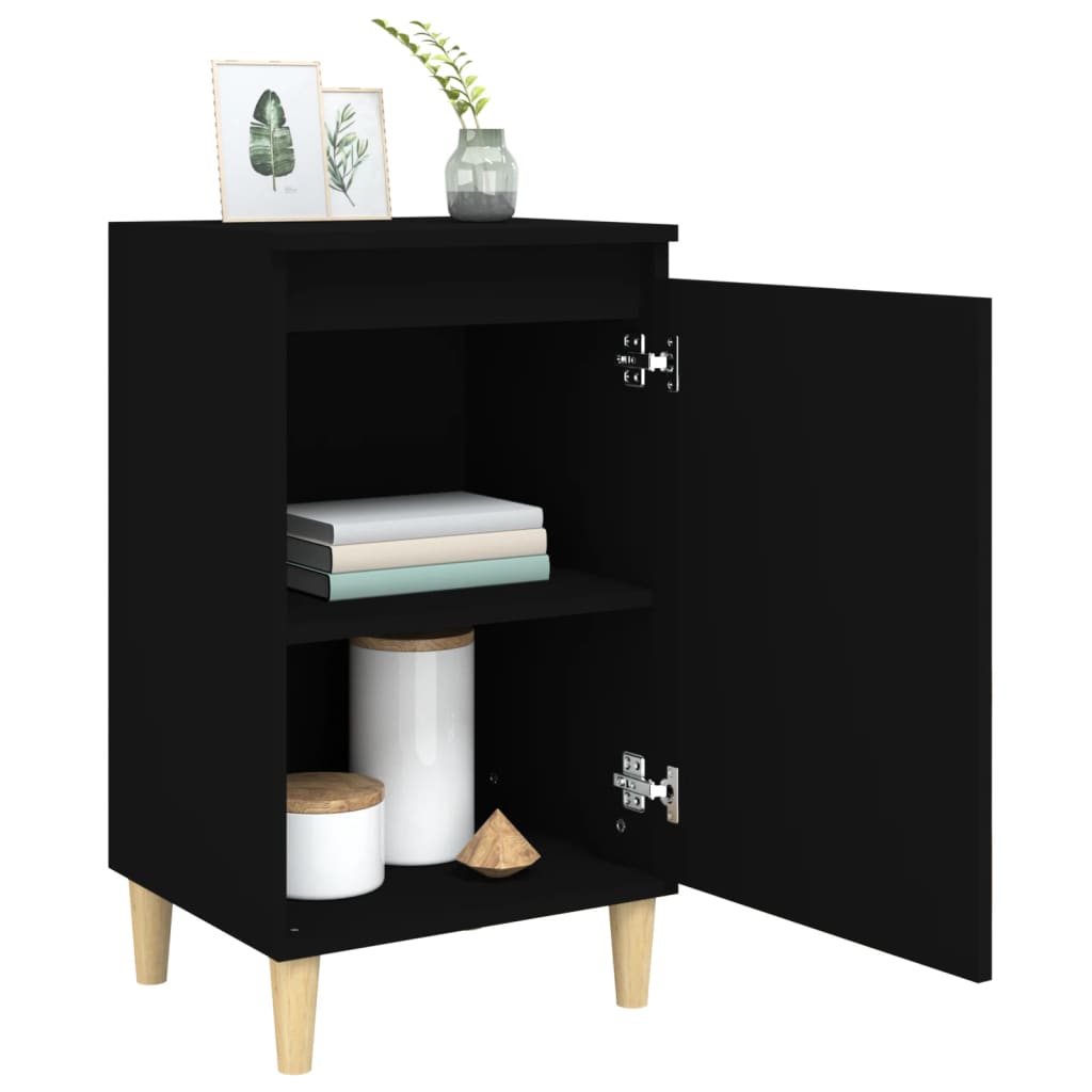 Tables de chevet 2 pcs. Noir 40x35x70 cm en bois