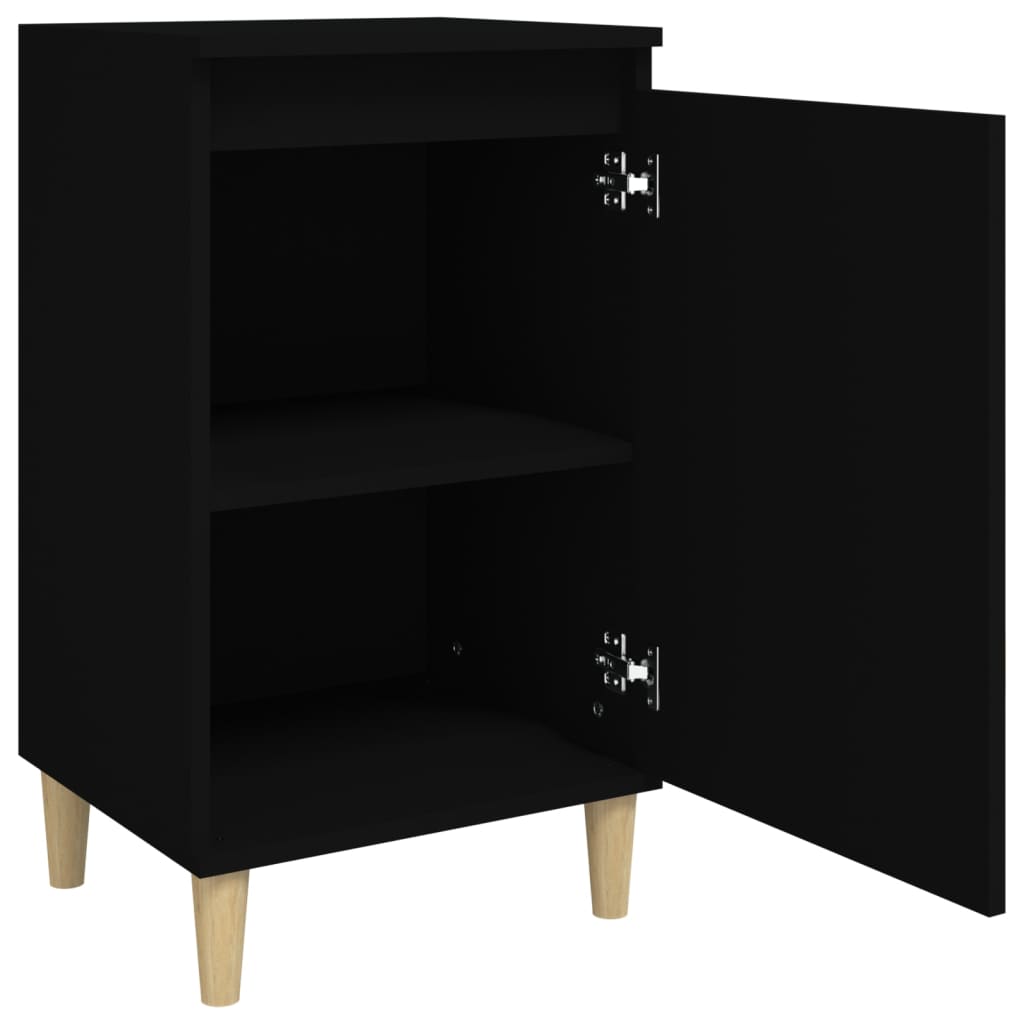 Tables de chevet 2 pcs. Noir 40x35x70 cm en bois