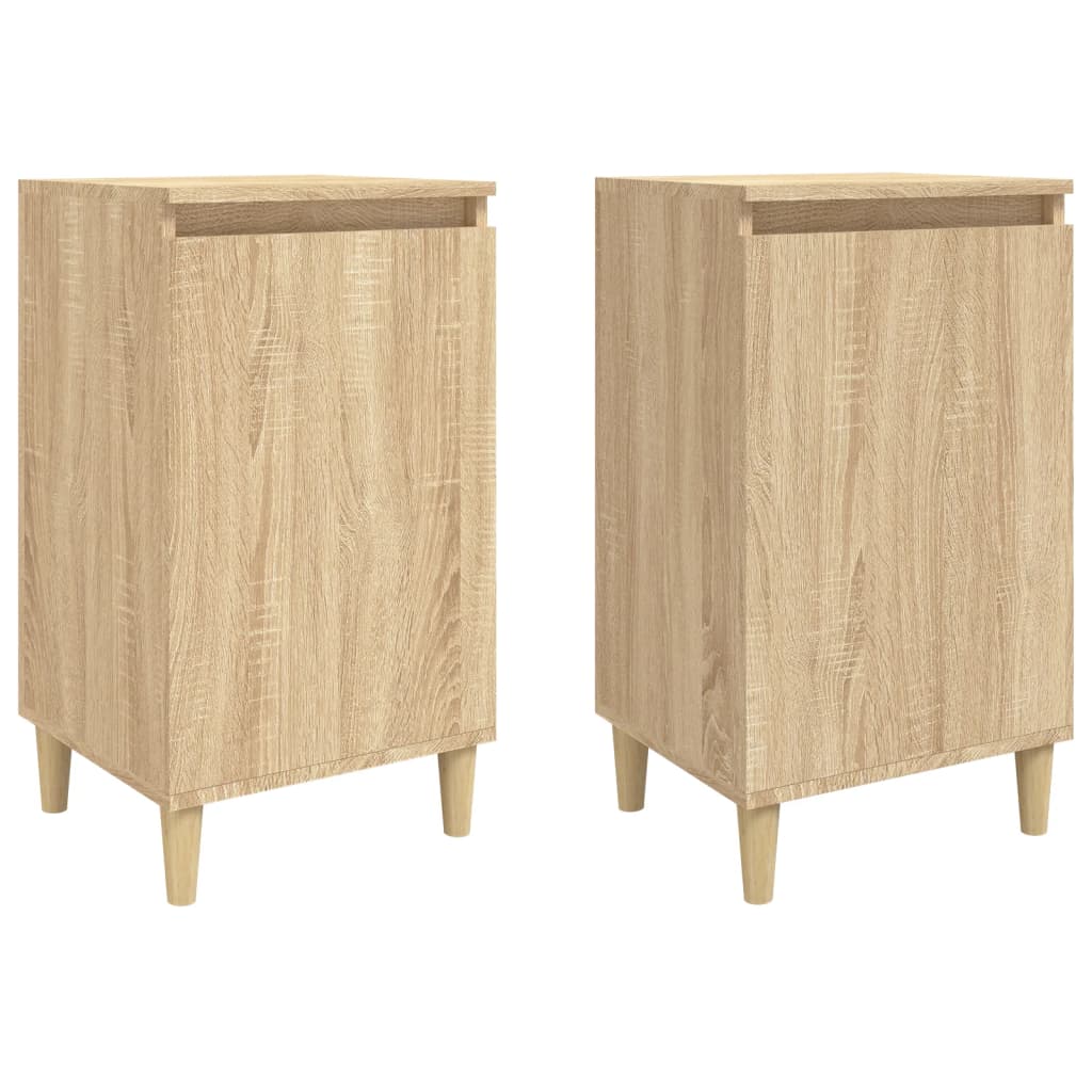 Tables de chevet 2 pcs. Chêne Sonoma 40x35x70 cm matériau bois