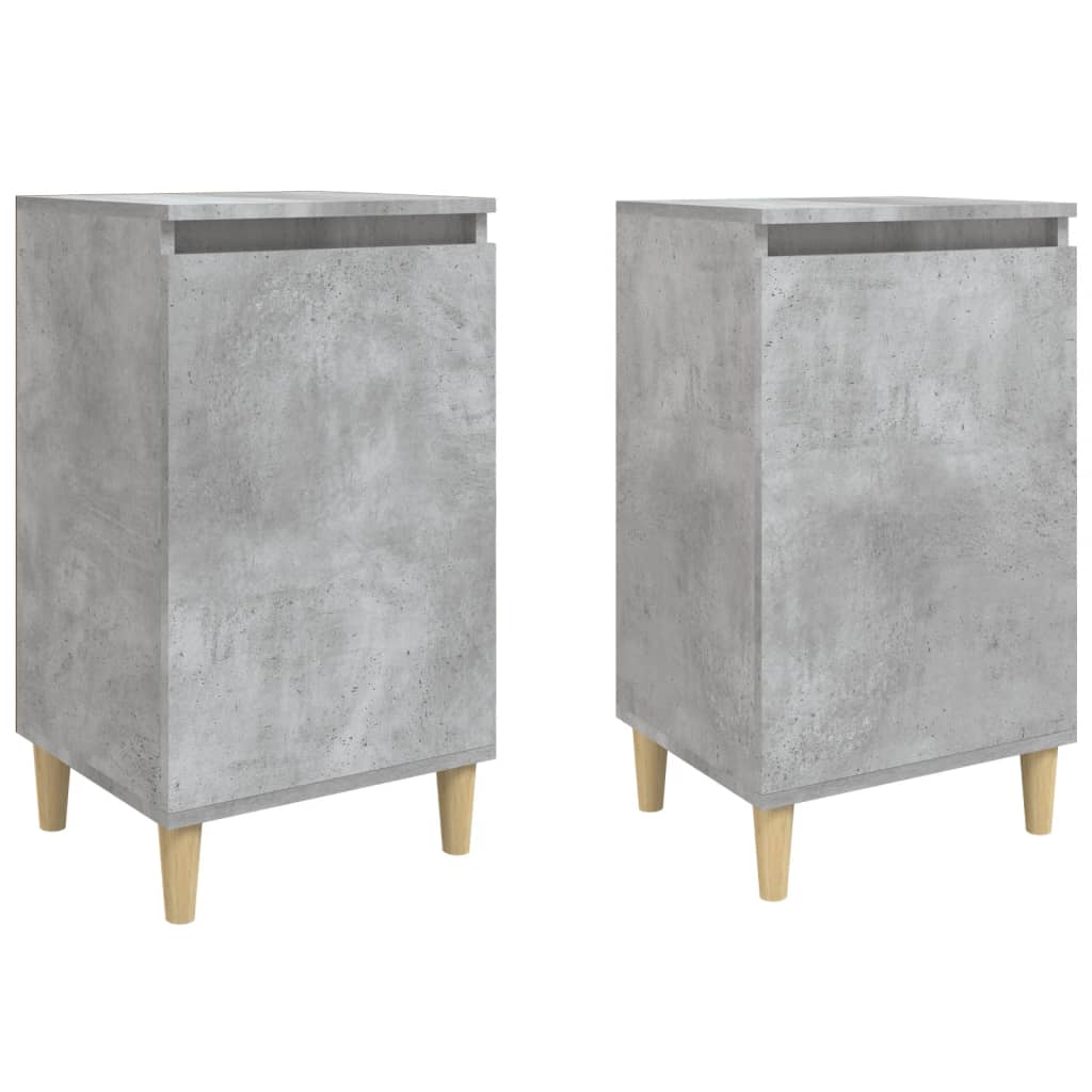 Bedside tables 2 pcs. Concrete grey 40x35x70 cm wood material