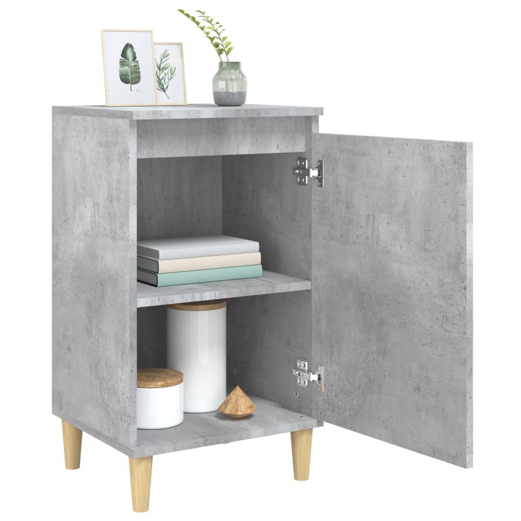 Bedside tables 2 pcs. Concrete grey 40x35x70 cm wood material