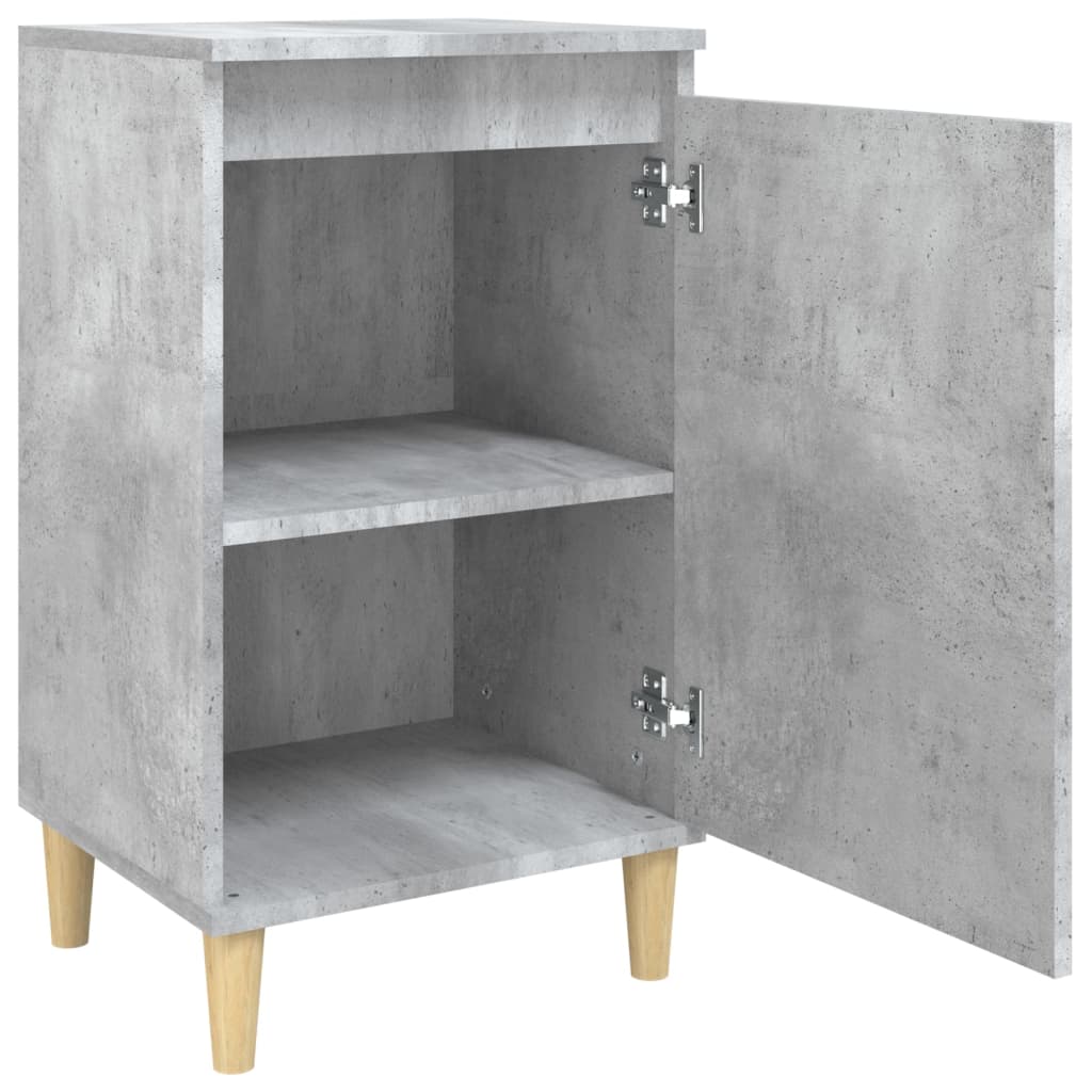 Bedside tables 2 pcs. Concrete grey 40x35x70 cm wood material