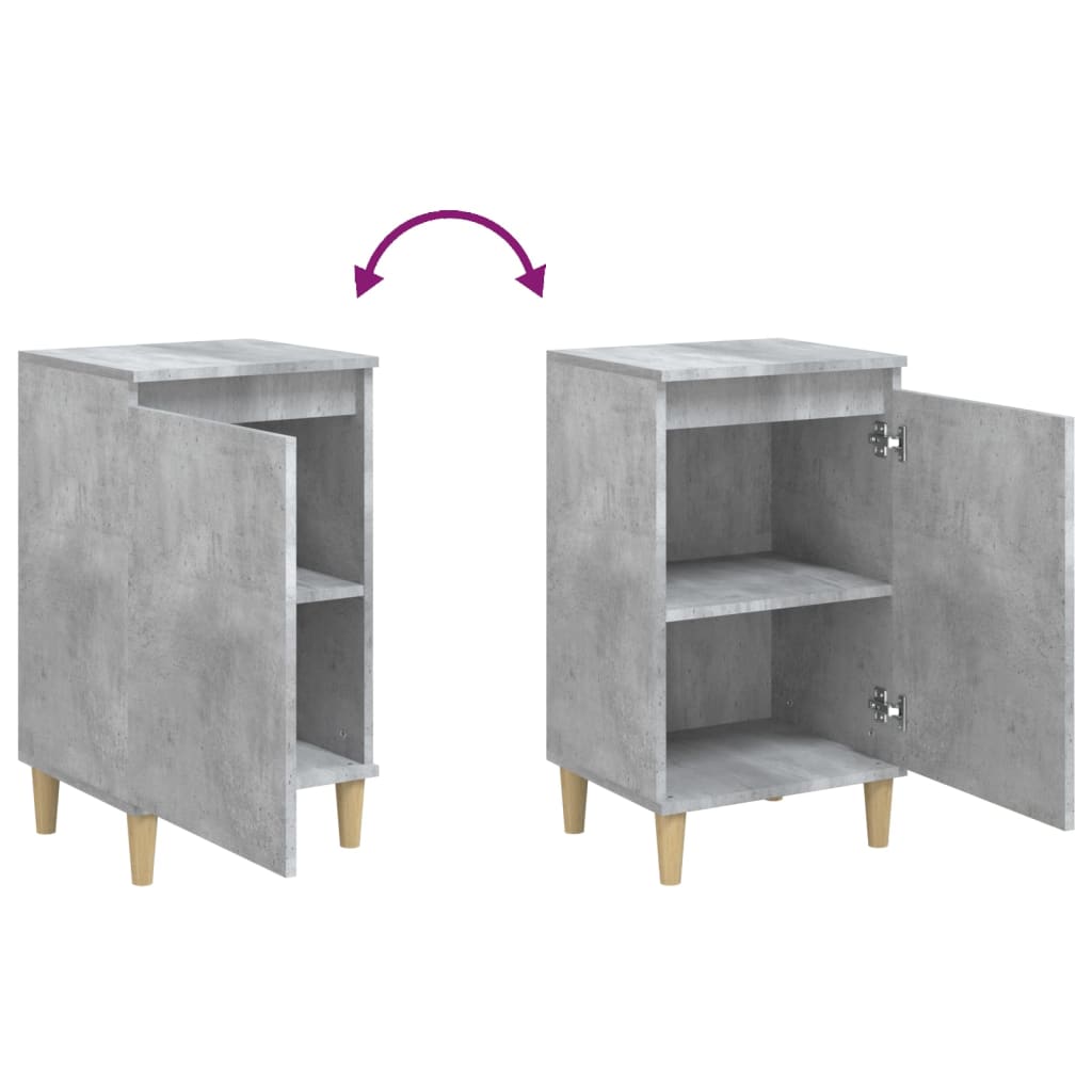 Bedside tables 2 pcs. Concrete grey 40x35x70 cm wood material