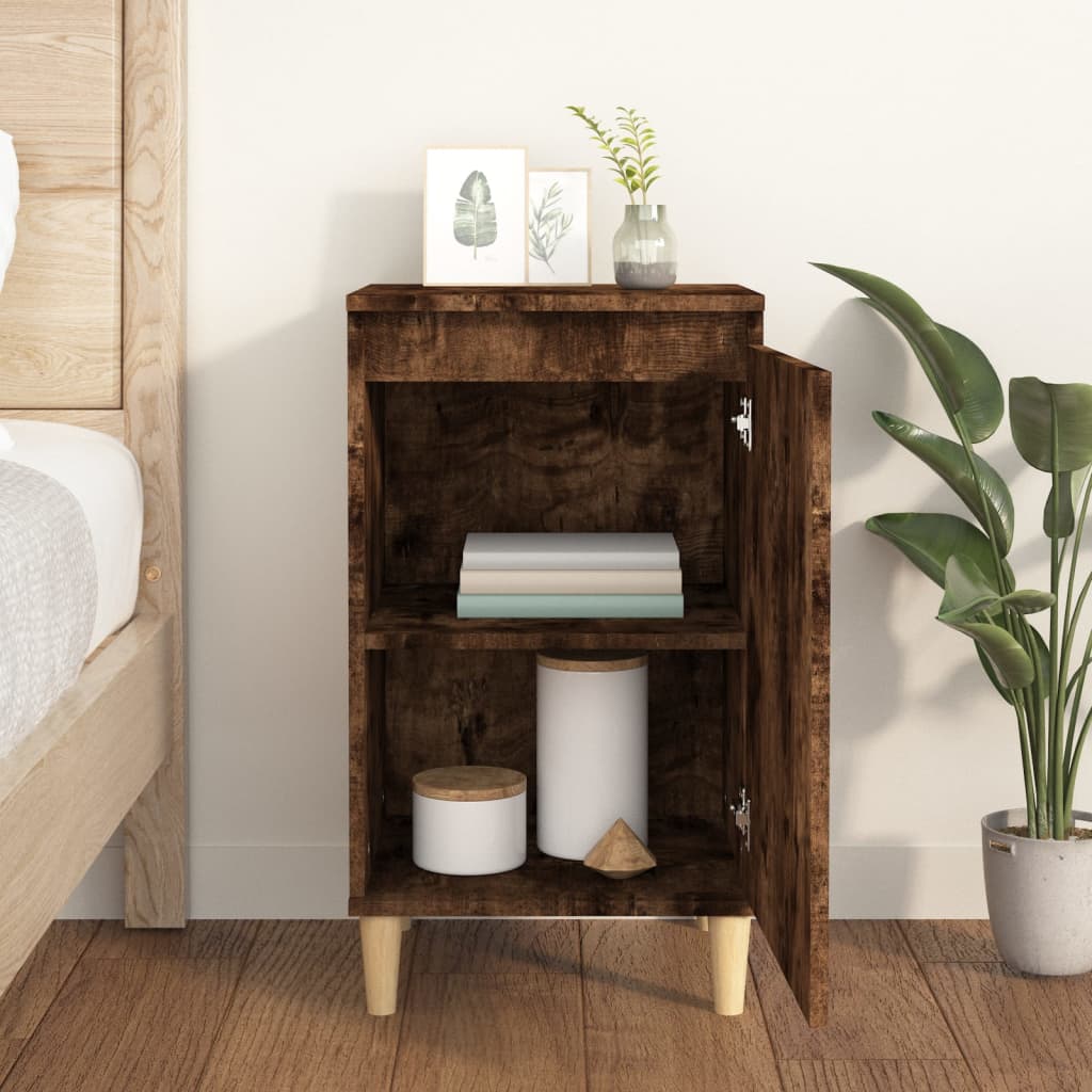 Bedside table smoked oak 40x35x70 cm wood material