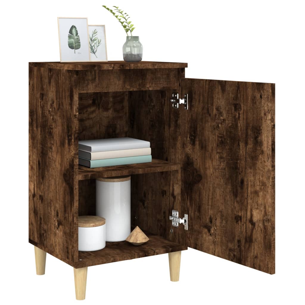 Bedside table smoked oak 40x35x70 cm wood material