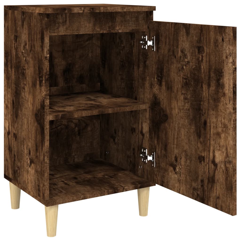 Tables de chevet 2 pcs. chêne fumé 40x35x70 cm matériau bois