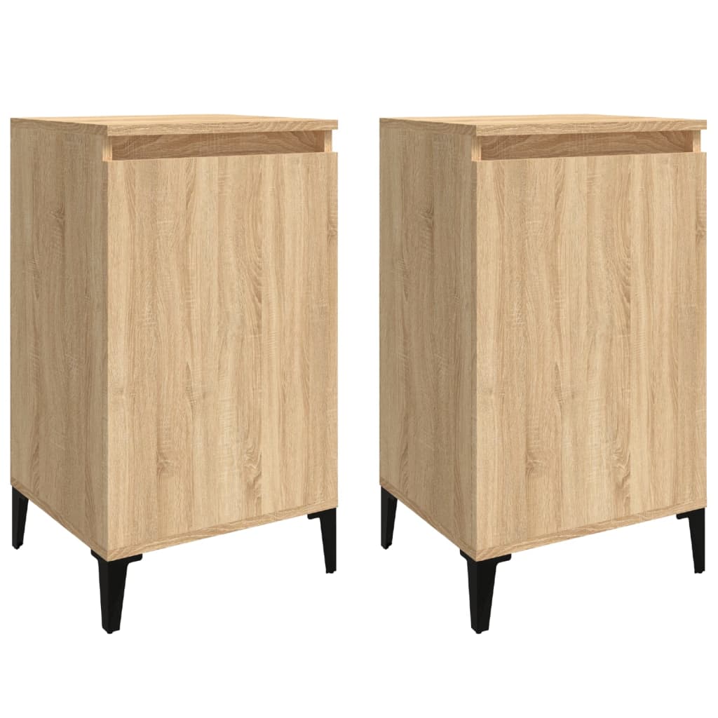 Tables de chevet 2 pcs. Chêne Sonoma 40x35x70 cm matériau bois