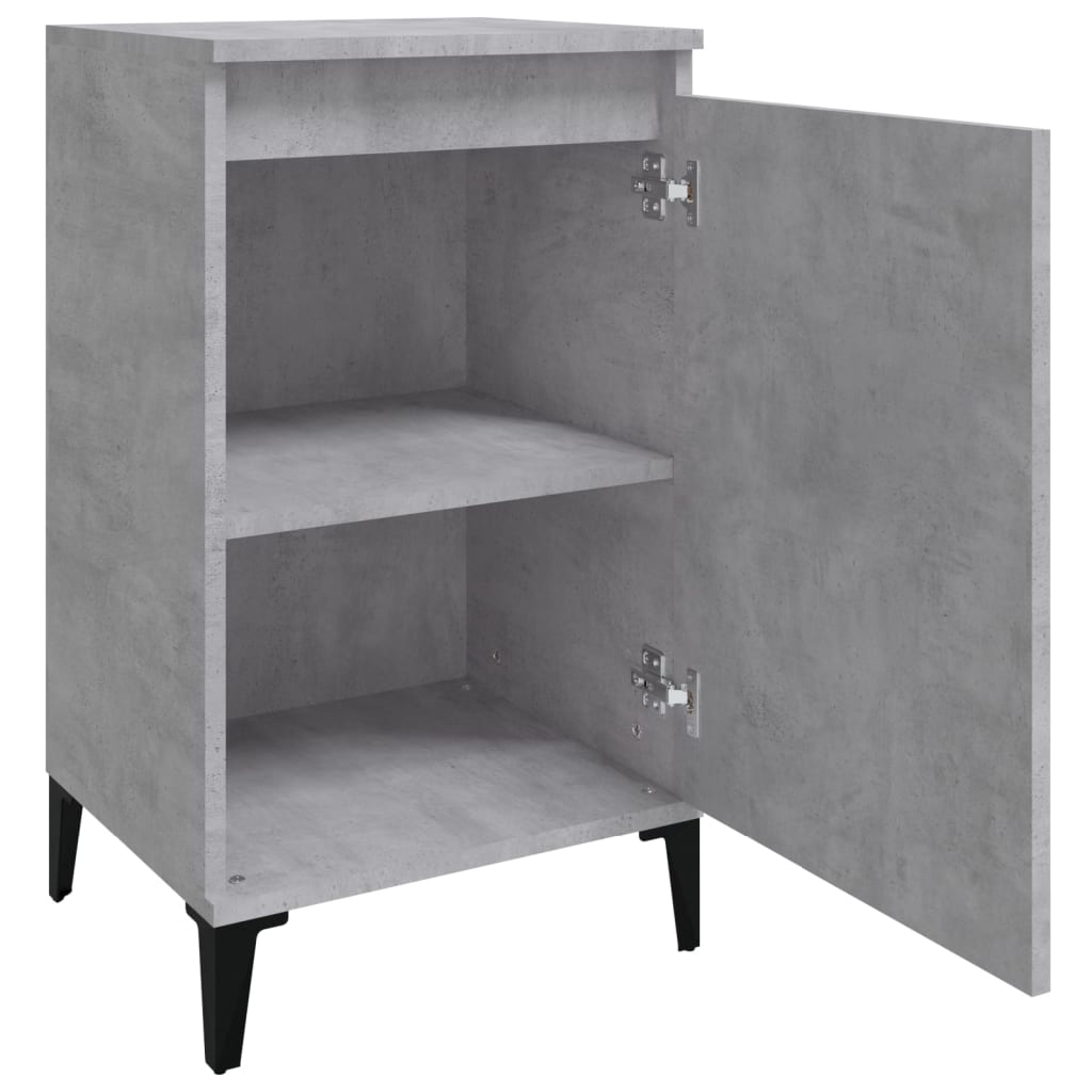 Bedside tables 2 pcs. Concrete grey 40x35x70 cm wood material
