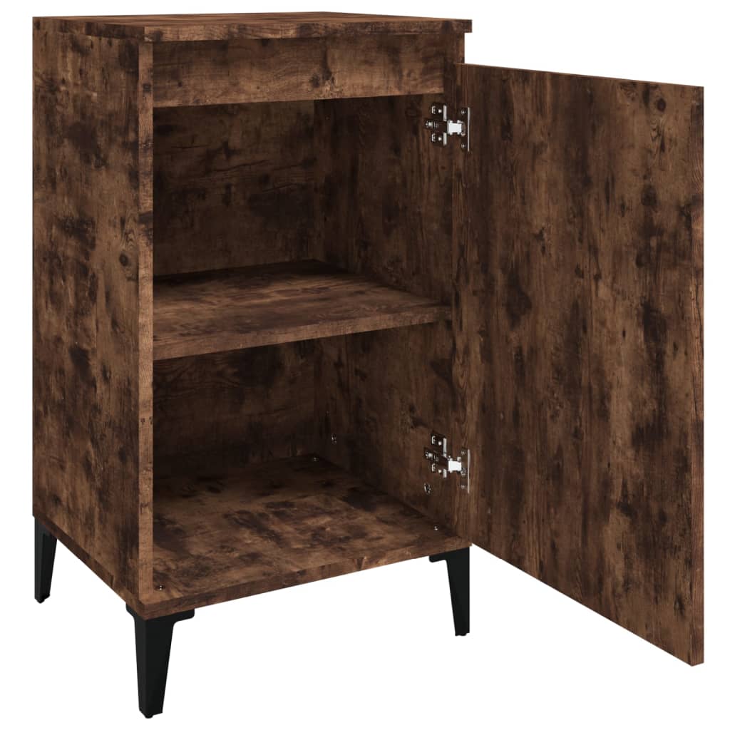 Bedside table smoked oak 40x35x70 cm wood material