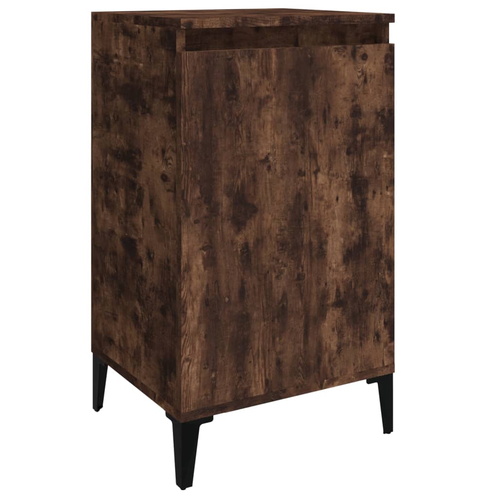 Tables de chevet 2 pcs. chêne fumé 40x35x70 cm matériau bois