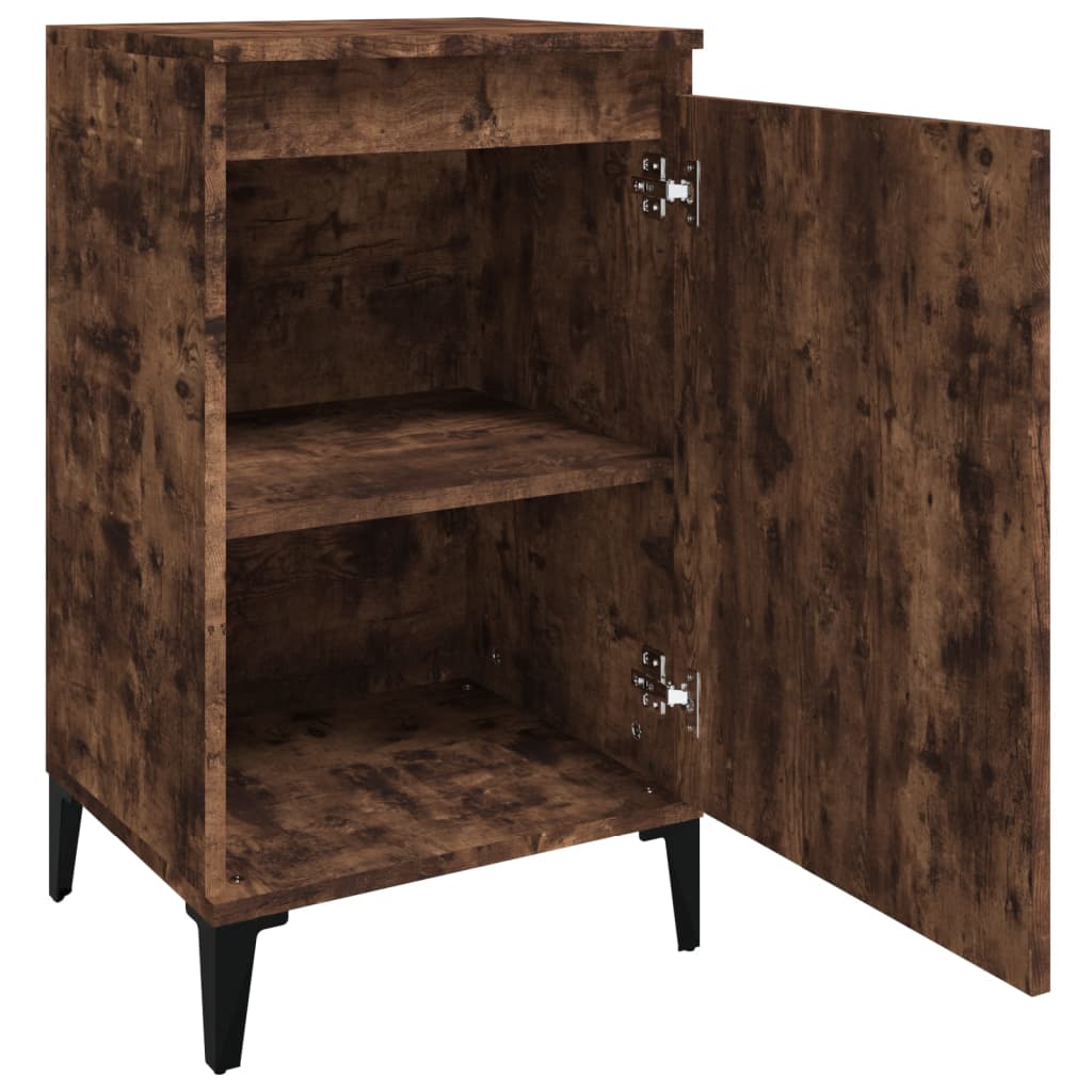 Tables de chevet 2 pcs. chêne fumé 40x35x70 cm matériau bois