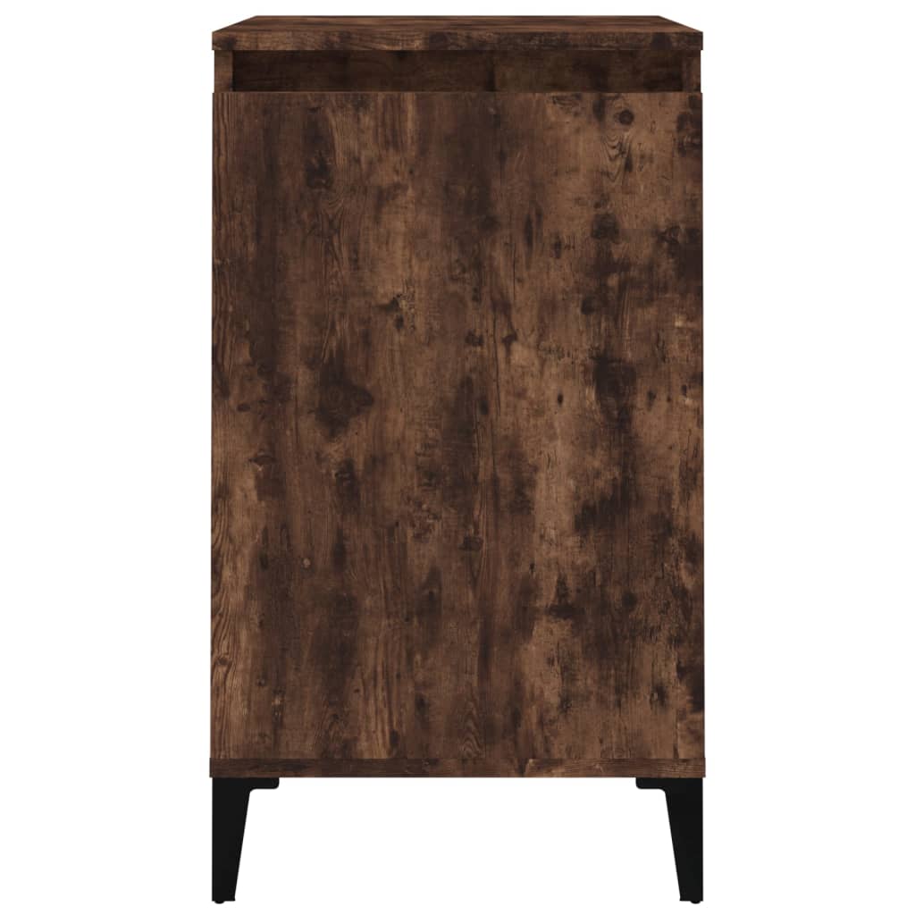 Tables de chevet 2 pcs. chêne fumé 40x35x70 cm matériau bois