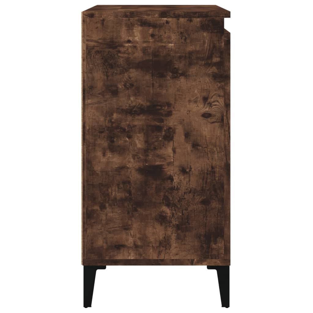 Tables de chevet 2 pcs. chêne fumé 40x35x70 cm matériau bois