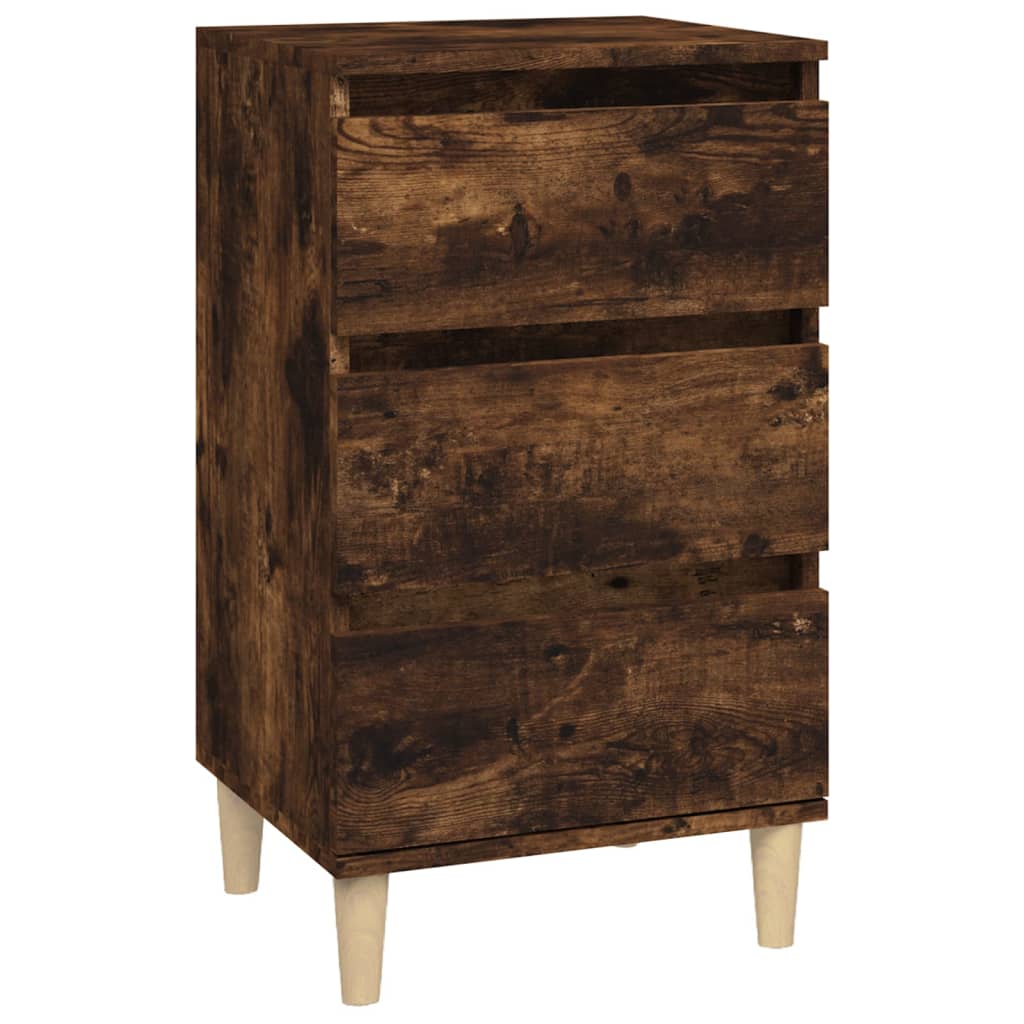 Bedside table smoked oak 40x35x70 cm wood material