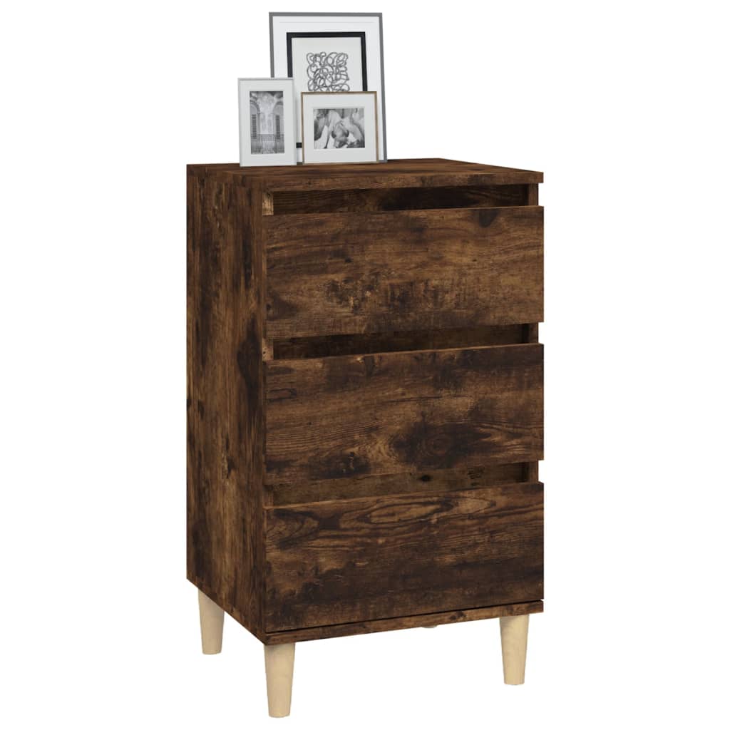 Bedside table smoked oak 40x35x70 cm wood material