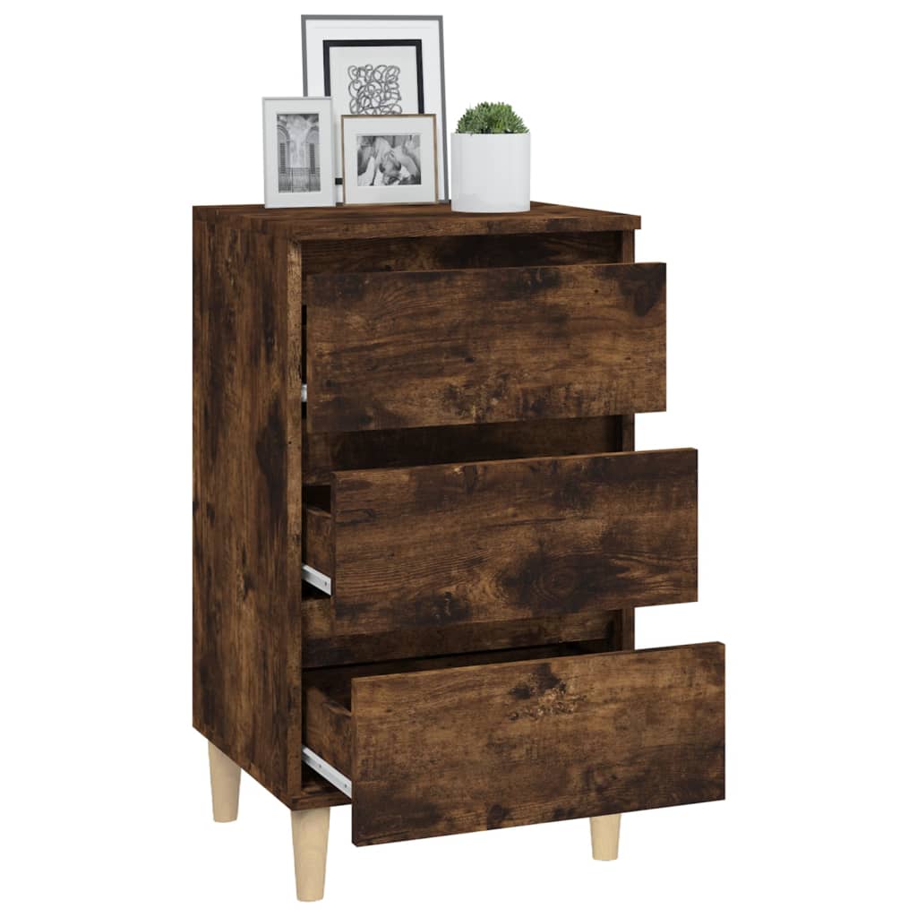 Bedside table smoked oak 40x35x70 cm wood material