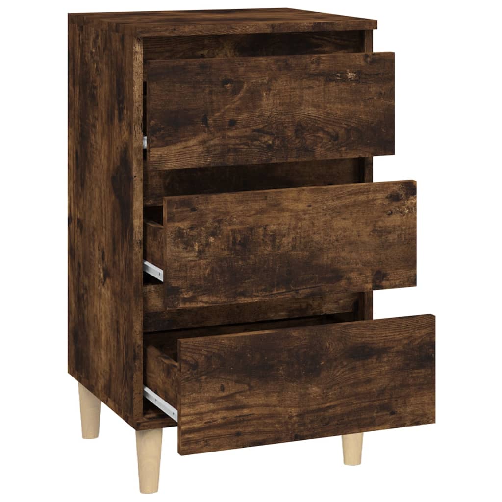 Bedside table smoked oak 40x35x70 cm wood material