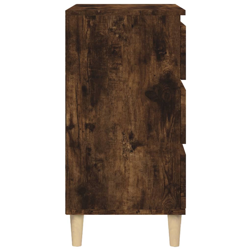 Bedside table smoked oak 40x35x70 cm wood material