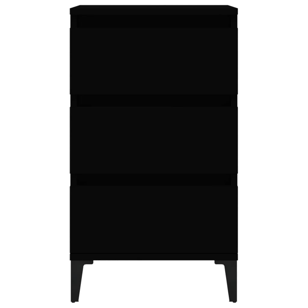 Bedside Table Black 40x35x70 cm Wood Material