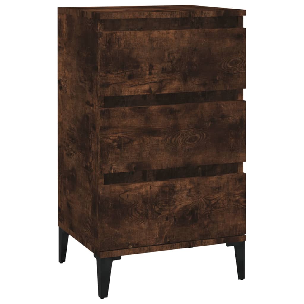 Bedside table smoked oak 40x35x70 cm wood material