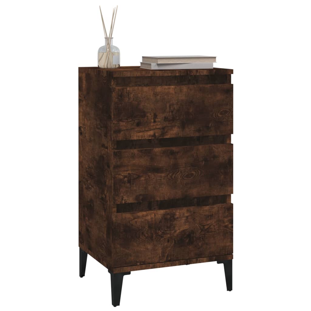 Bedside table smoked oak 40x35x70 cm wood material