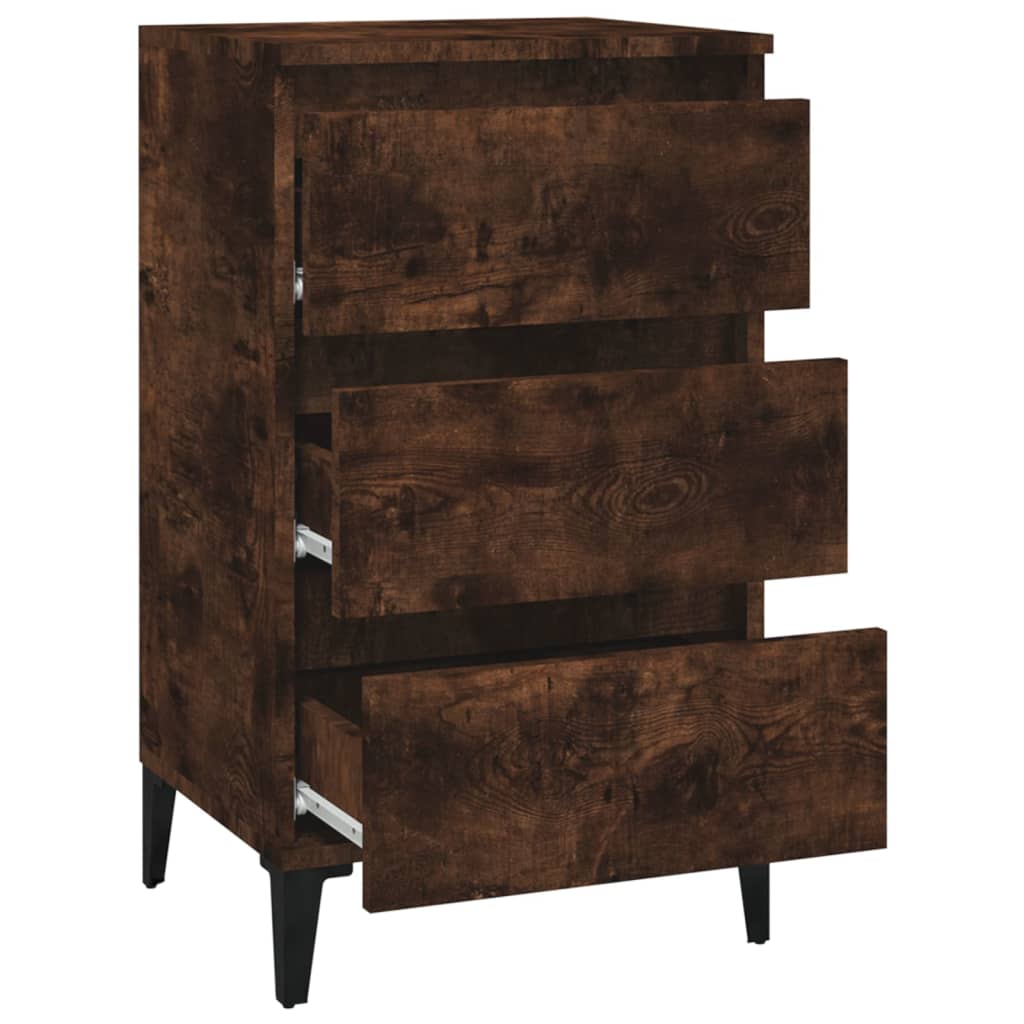 Bedside table smoked oak 40x35x70 cm wood material