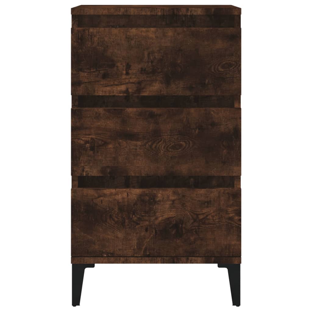 Bedside table smoked oak 40x35x70 cm wood material
