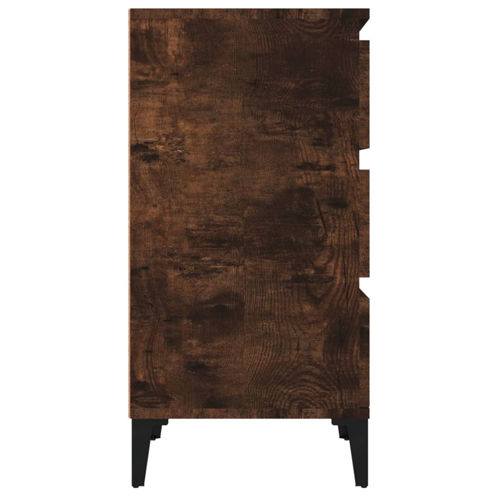 Bedside table smoked oak 40x35x70 cm wood material