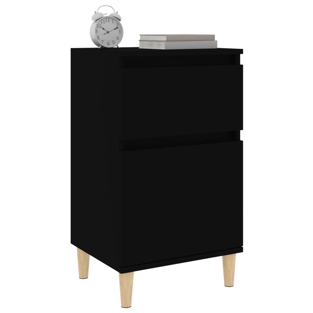 Bedside Table Black 40x35x70 cm