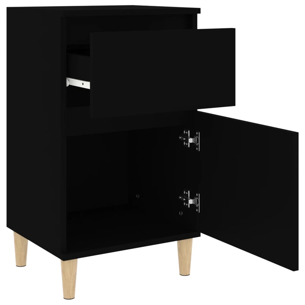 Bedside Table Black 40x35x70 cm