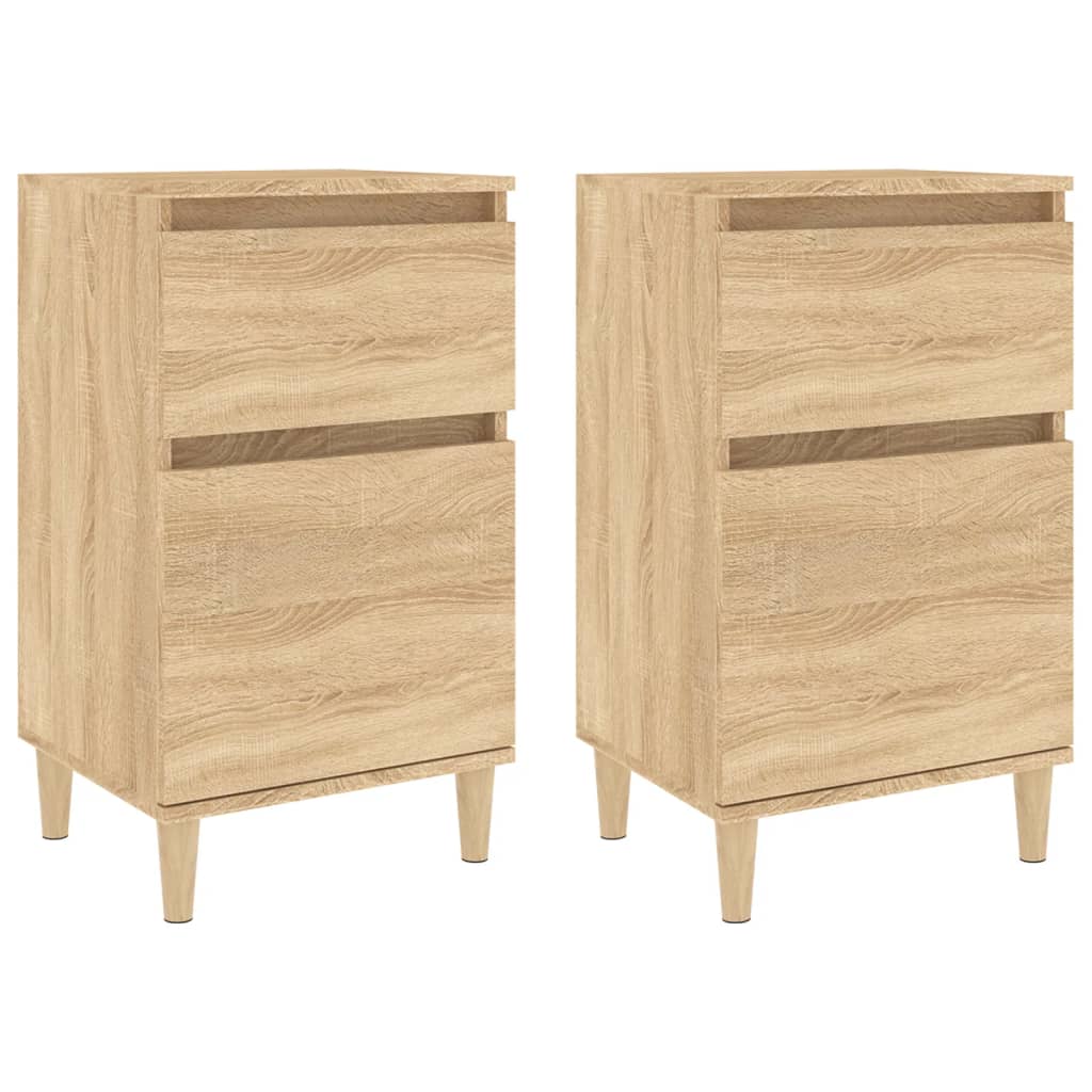 Tables de chevet 2 pcs. Chêne Sonoma 40x35x70 cm