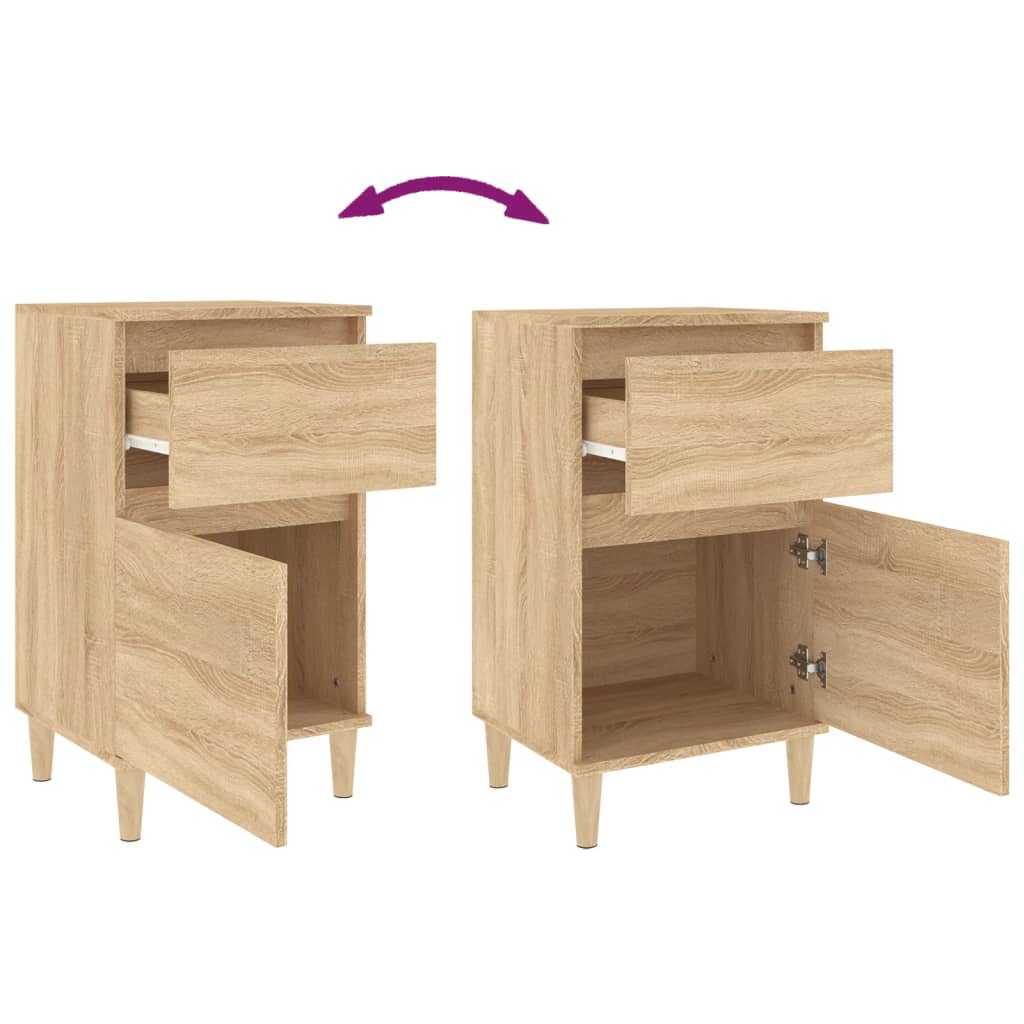 Tables de chevet 2 pcs. Chêne Sonoma 40x35x70 cm