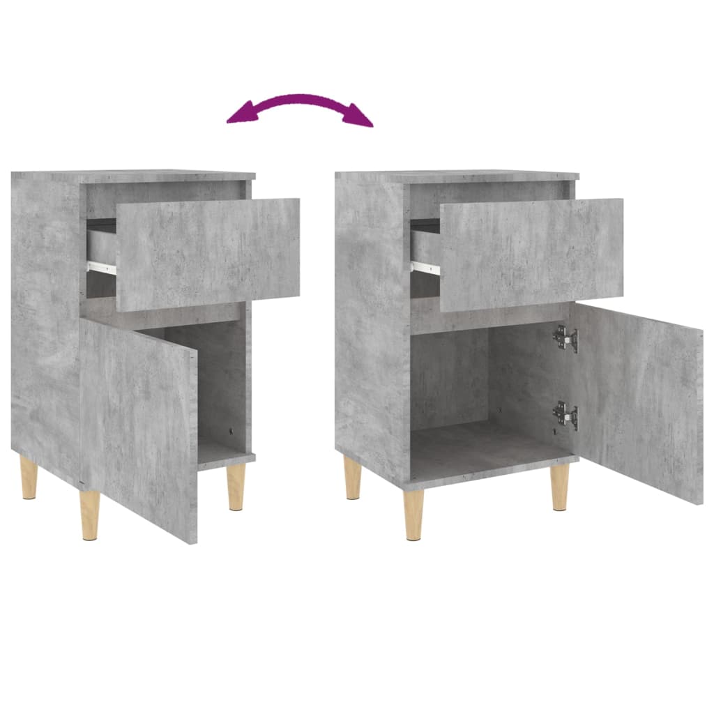 Bedside tables 2 pcs. Concrete grey 40x35x70 cm
