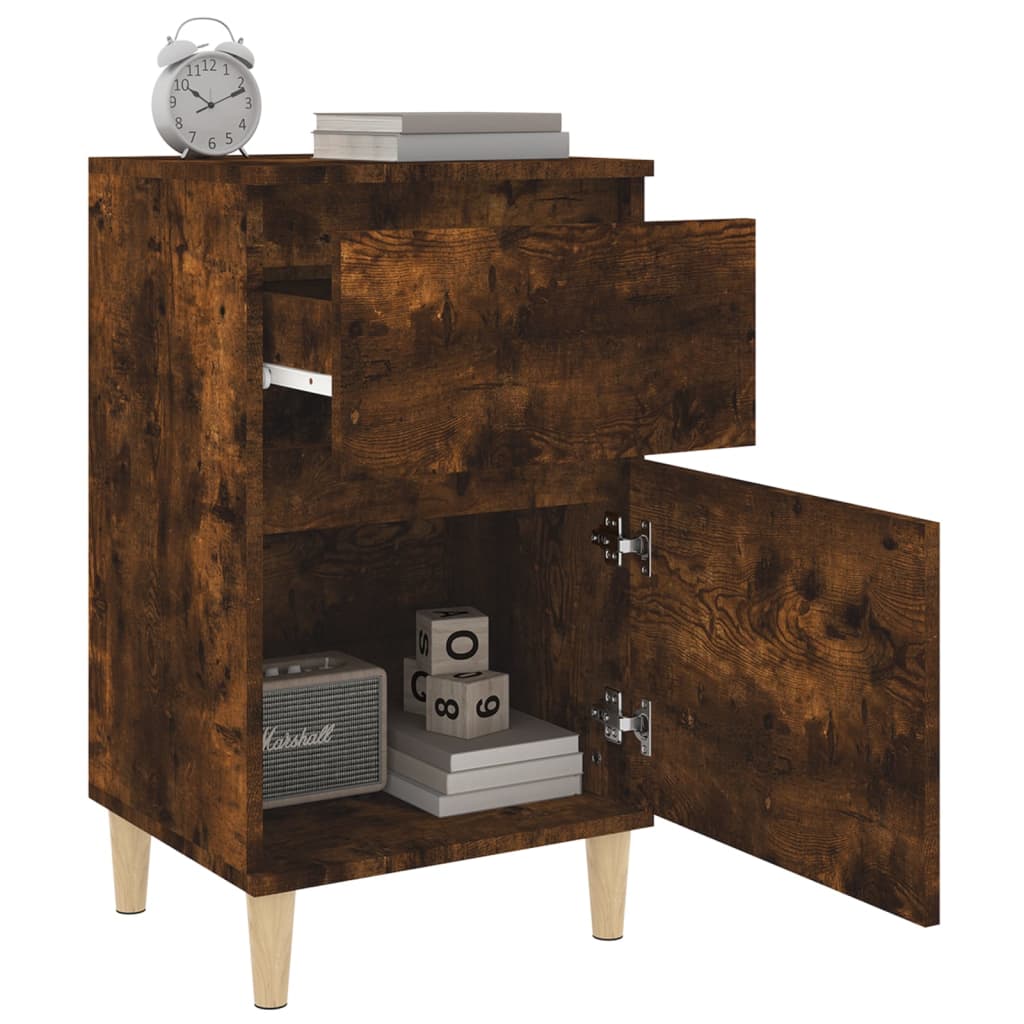 Bedside table smoked oak 40x35x70 cm