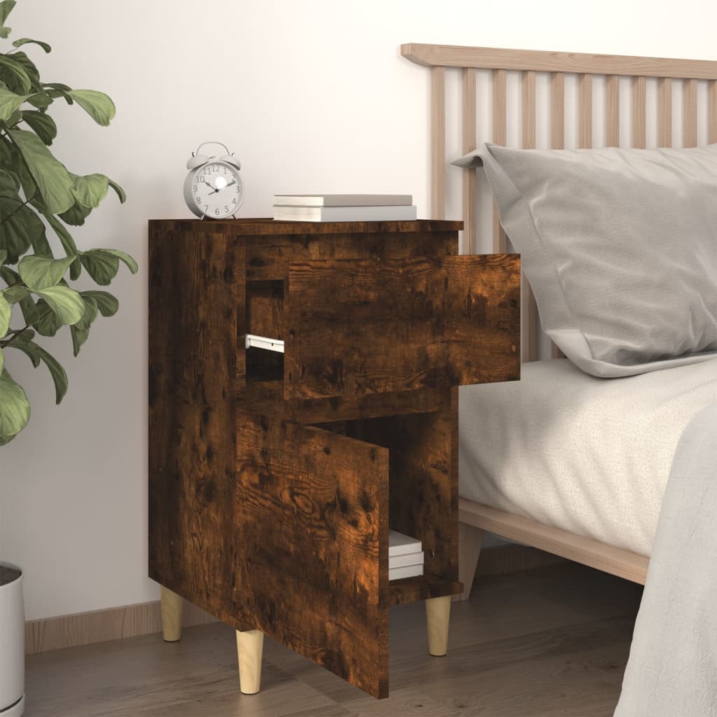 Tables de chevet 2 pcs. chêne fumé 40x35x70 cm