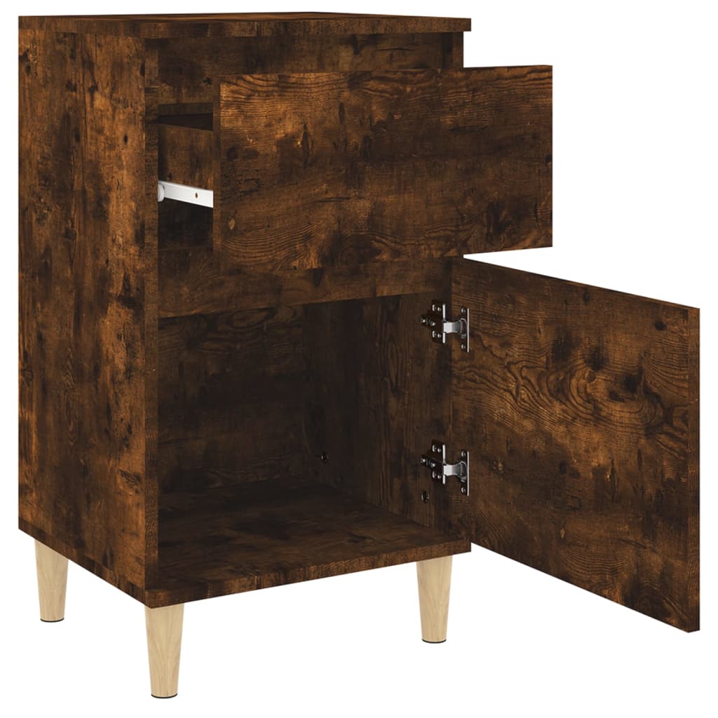 Tables de chevet 2 pcs. chêne fumé 40x35x70 cm