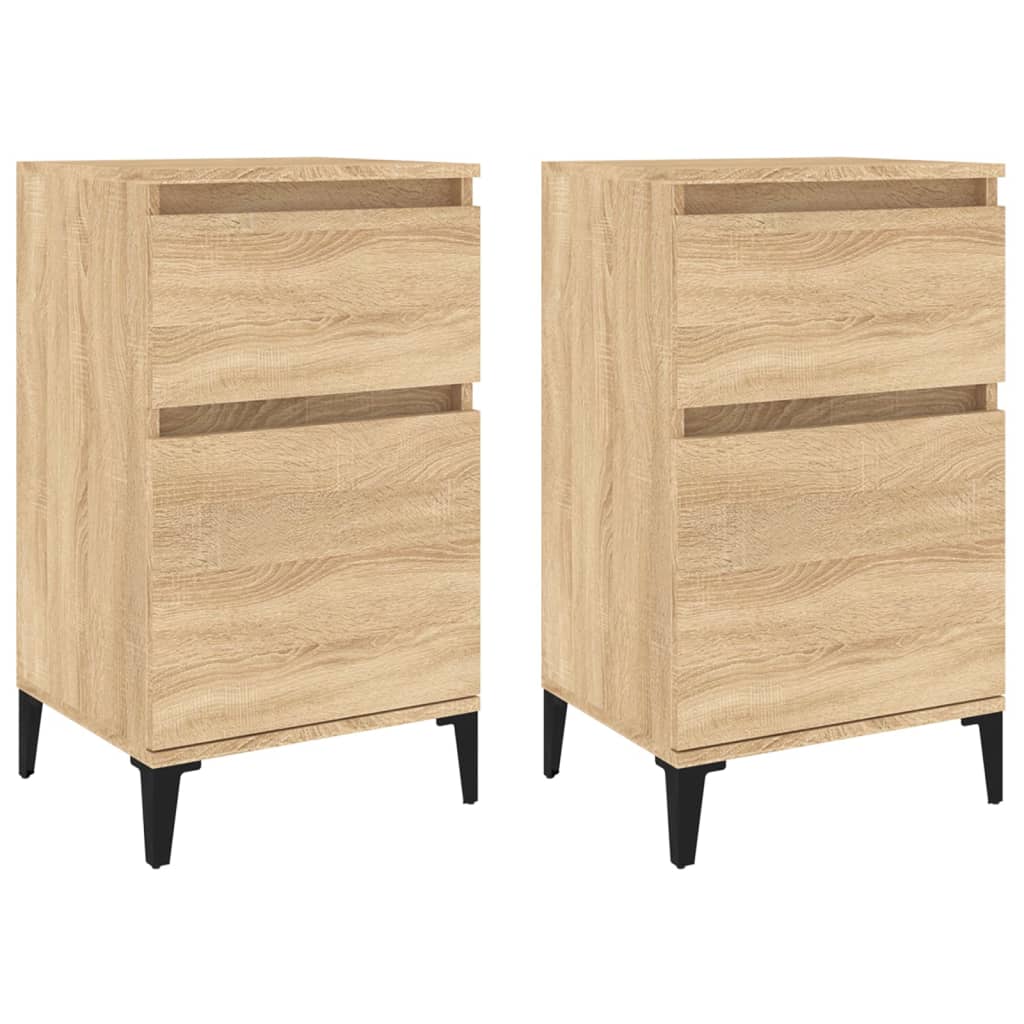 Tables de chevet 2 pcs. Chêne Sonoma 40x35x70 cm