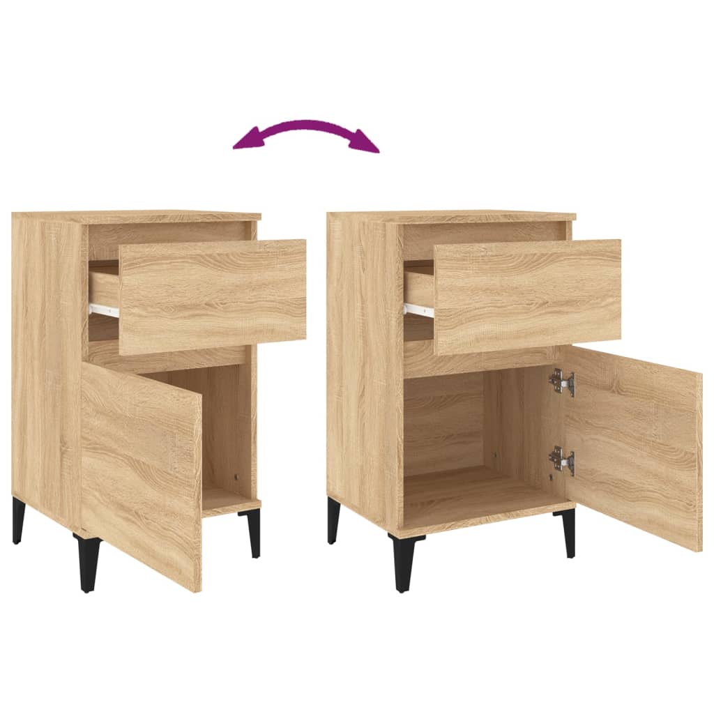 Tables de chevet 2 pcs. Chêne Sonoma 40x35x70 cm