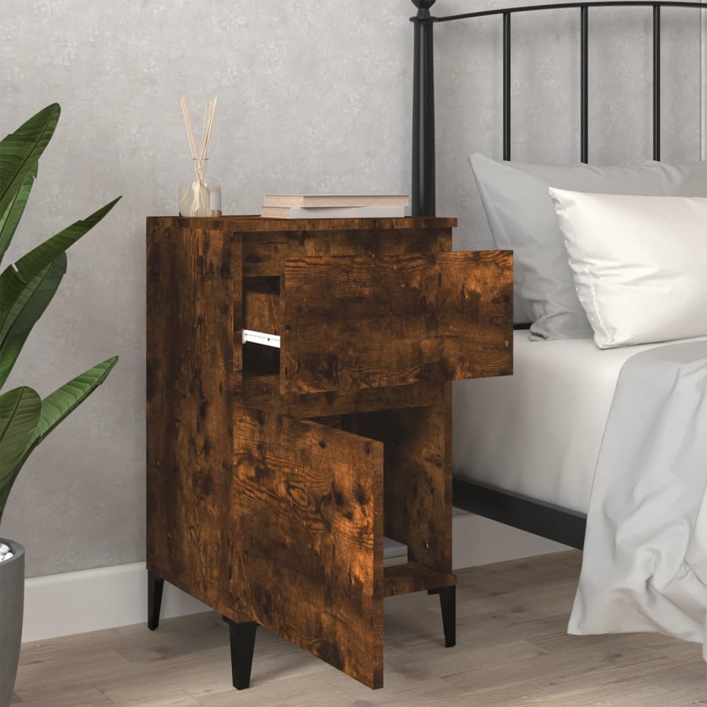 Bedside table smoked oak 40x35x70 cm